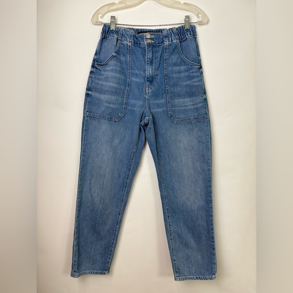 Veronica Beard Jeans Arya Stretch Waist High Rise Straight Jeans - Picture 3 of 6